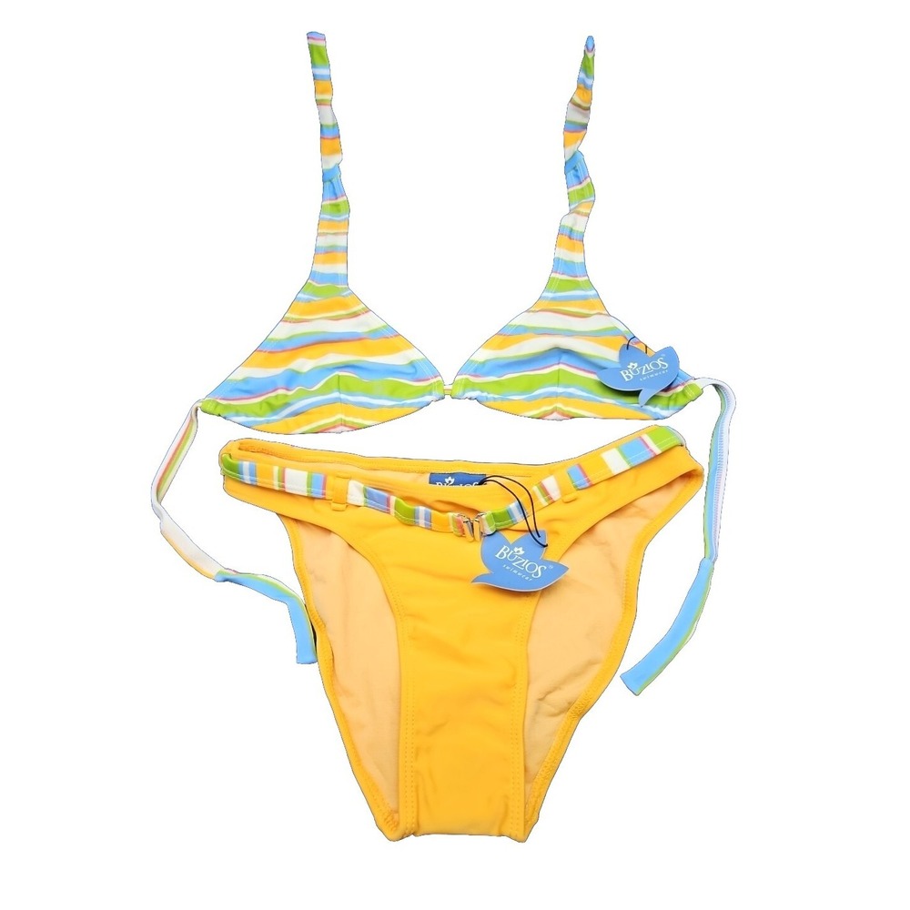 SWIM BATHING Suit Bikini Two Pc  Buzios Brazil Med Peach Blue Green New Tags